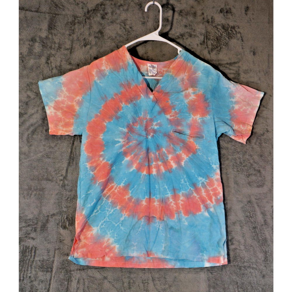 Artisan Hand Dyed Scrubs &‎ Beyond Spiral Tie-Dye Scrub Top Medium No Tag